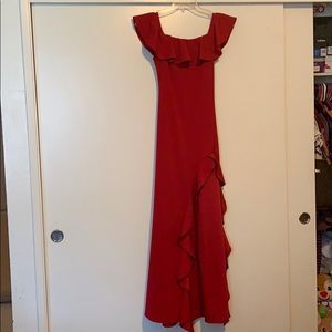 Red long dress